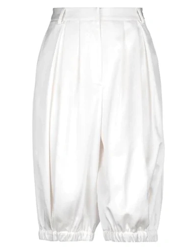 Shop Tibi Woman Shorts & Bermuda Shorts Ivory Size 4 Triacetate, Polyester In White