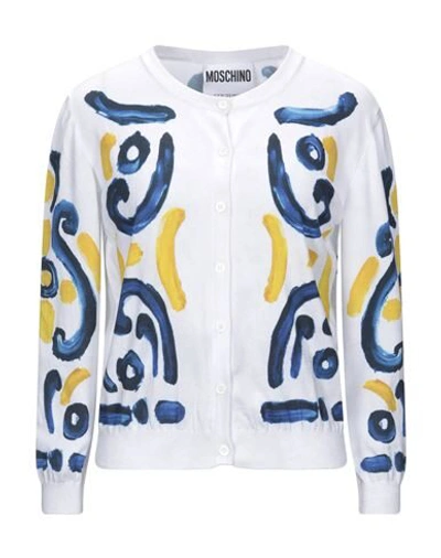 Shop Moschino Woman Cardigan White Size 8 Cotton