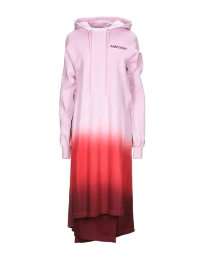 Ambush Woman Midi Dress Pink Size 1 Cotton, Polyurethane In Pink