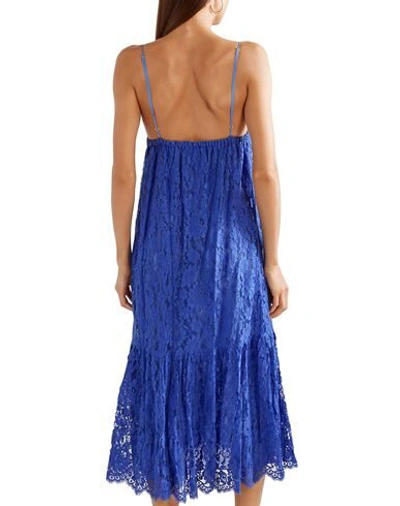 Shop Michael Kors Collection Woman Midi Dress Blue Size 2 Cotton, Polyamide
