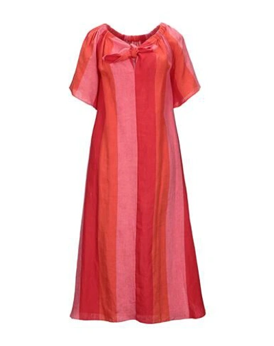 Shop Mara Hoffman 3/4 Length Dresses In Red