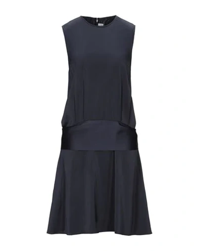 Shop Victoria Victoria Beckham Short Dresses In Dark Blue
