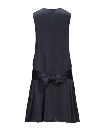Shop Victoria Victoria Beckham Short Dresses In Dark Blue