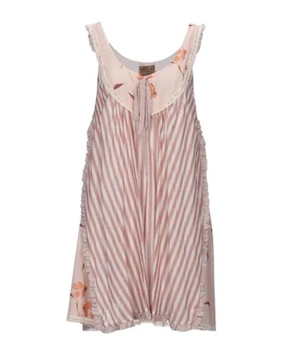 Shop Alessia Santi Woman Mini Dress Pink Size 6 Cotton, Silk