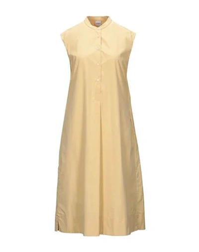 Shop Aspesi Woman Midi Dress Beige Size 6 Cotton