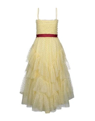 Shop Red Valentino Woman Long Dress Yellow Size 8 Polyamide