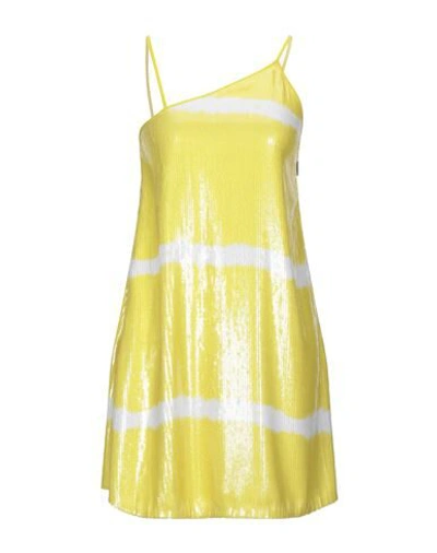 Shop Msgm Short Dresses In Yellow