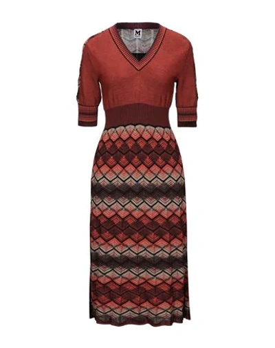 Shop M Missoni Knee-length Dress In Rust