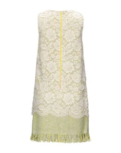 Shop Elisabetta Franchi Woman Short Dress Ivory Size 4 Polyamide, Viscose, Cotton, Acrylic, Polyester In White