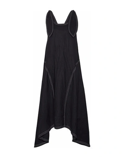 Shop Paper London Woman Midi Dress Black Size 4 Linen
