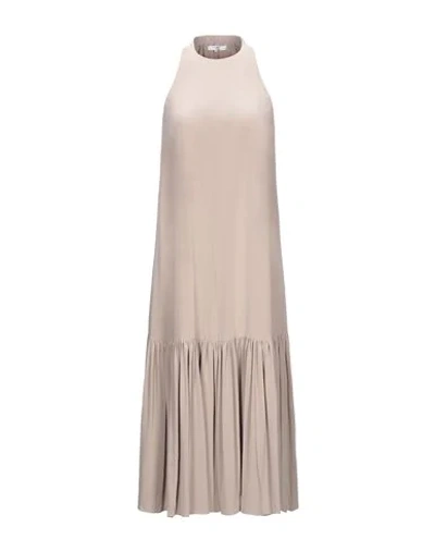 Shop Tibi Long Dresses In Dove Grey