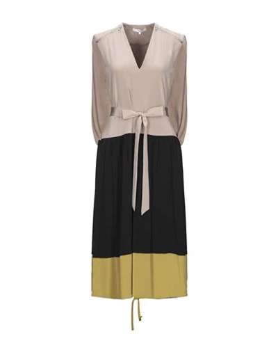 Shop Tibi 3/4 Length Dresses In Light Brown