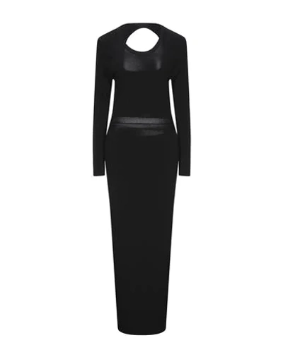 Shop Armani Exchange Woman Long Dress Black Size L Viscose, Polyamide