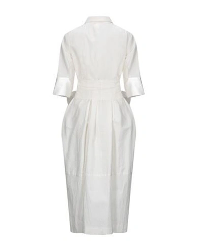 Shop Fabiana Filippi Woman Midi Dress Ivory Size 8 Cotton, Polyamide, Silk, Elastane, Ecobrass In White