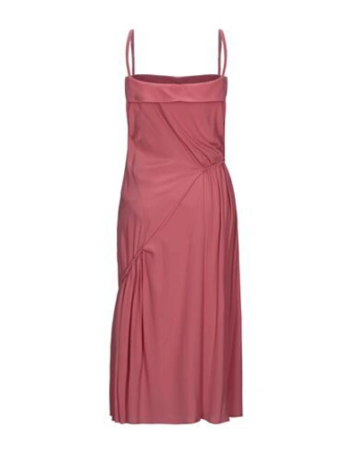 Shop Cedric Charlier Woman Long Dress Coral Size 8 Acetate, Silk In Red
