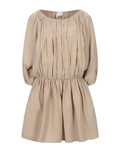 Shop Jijil Woman Mini Dress Beige Size 10 Viscose, Linen