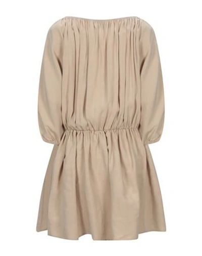Shop Jijil Woman Mini Dress Beige Size 10 Viscose, Linen