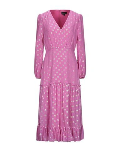 Shop Saloni 3/4 Length Dresses In Pink