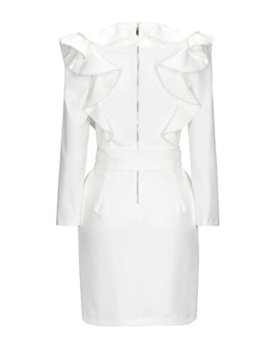 Shop Mangano Woman Short Dress White Size 10 Polyester, Elastane