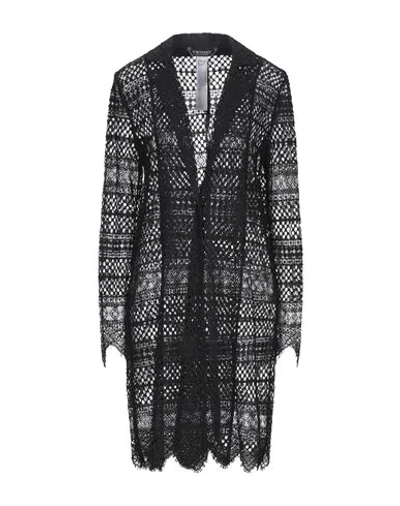 Shop Twinset Woman Overcoat Black Size 10 Cotton, Viscose, Polyamide, Polyester
