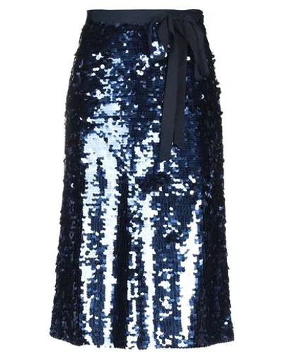 Shop Jcrew Midi Skirts In Dark Blue