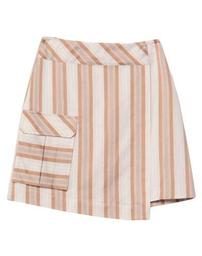 Shop Barba Napoli Woman Mini Skirt Beige Size 6 Cotton, Linen