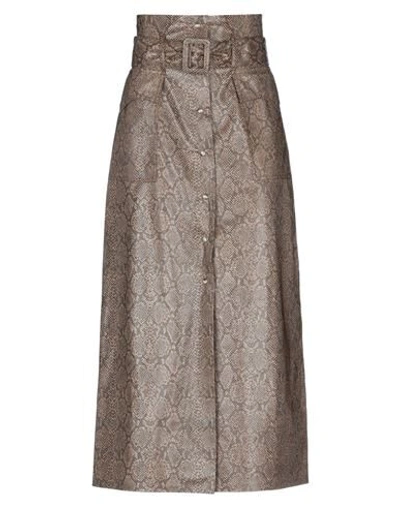 Shop Nanushka Long Skirts In Brown