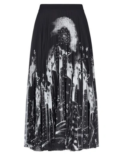 Shop Boutique Moschino 3/4 Length Skirts In Black