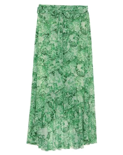 Shop Ganni Long Skirts In Green