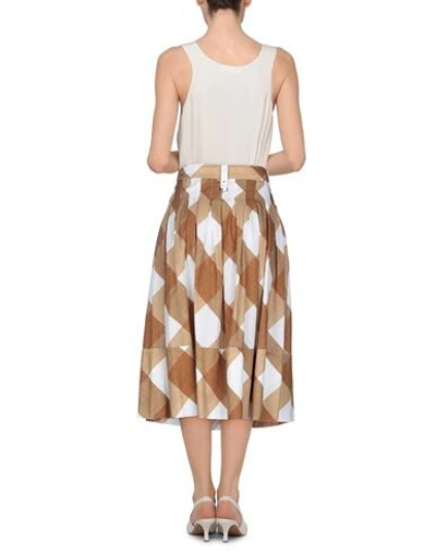 Shop High By Claire Campbell High Woman Midi Skirt Sand Size Xl Cotton In Beige