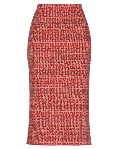 Shop Siyu 3/4 Length Skirts In Red