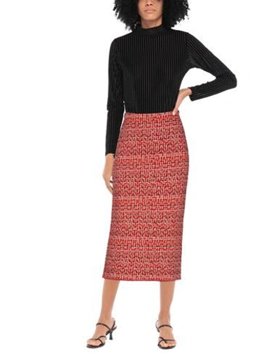 Shop Siyu 3/4 Length Skirts In Red