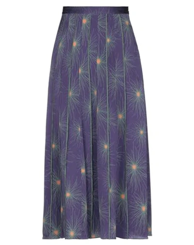 Shop Siyu 3/4 Length Skirts In Dark Purple