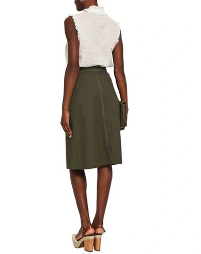 Shop Vanessa Seward Woman Midi Skirt Military Green Size 2 Polyamide, Cotton