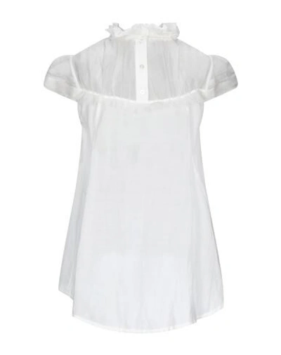Shop High By Claire Campbell High Woman Blouse White Size 6 Cotton, Ramie, Silk