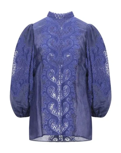 Shop Zimmermann Blouse In Blue