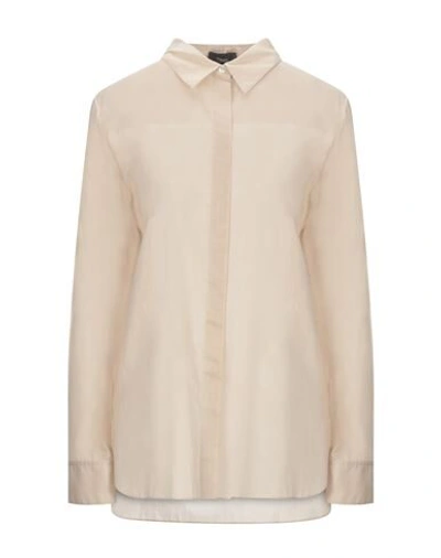 Shop Theory Woman Shirt Sand Size Xs Cotton In Beige