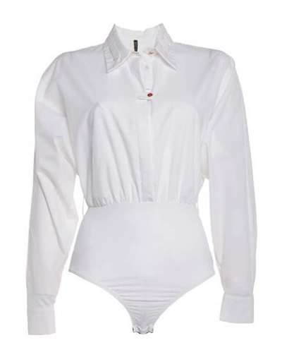 Shop Manila Grace Solid Color Shirts & Blouses In White