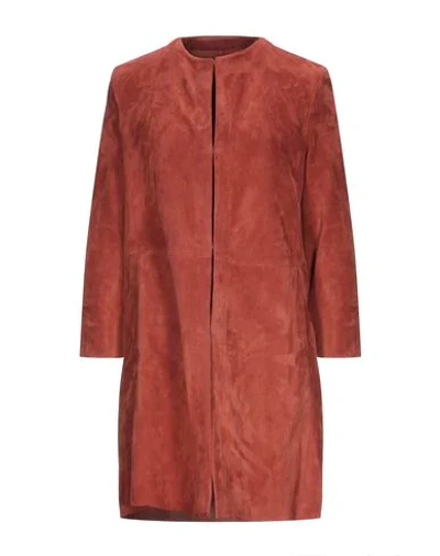 Shop Drome Overcoats In Brick Red