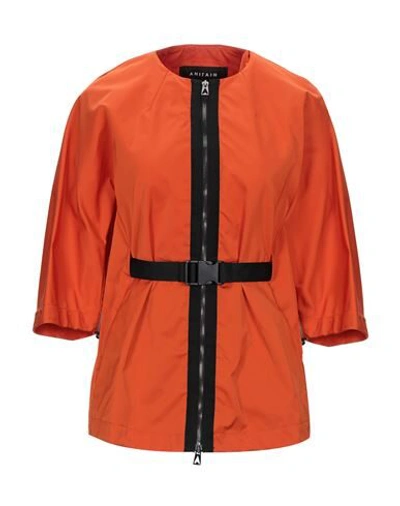 Shop Ahirain Woman Jacket Orange Size Xs Polyester