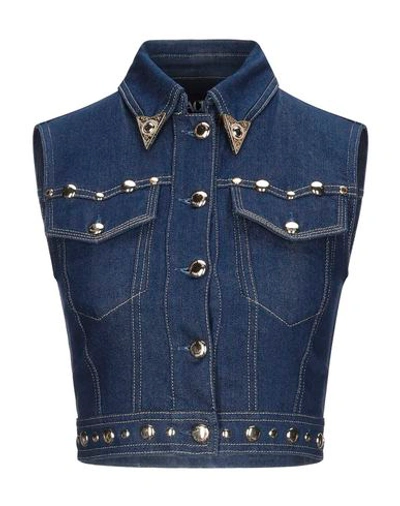 Shop Versace Jeans Couture Denim Outerwear In Blue