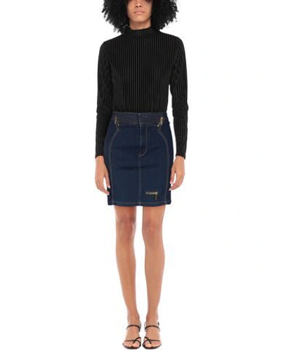 Shop Versace Jeans Couture Woman Denim Skirt Blue Size 0 Cotton, Lyocell, Elastomultiester, Elastane
