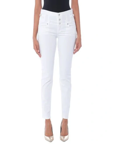 Shop Liu •jo Denim Pants In White