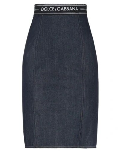 Shop Dolce & Gabbana Woman Denim Skirt Blue Size 10 Cotton, Polyamide, Elastane