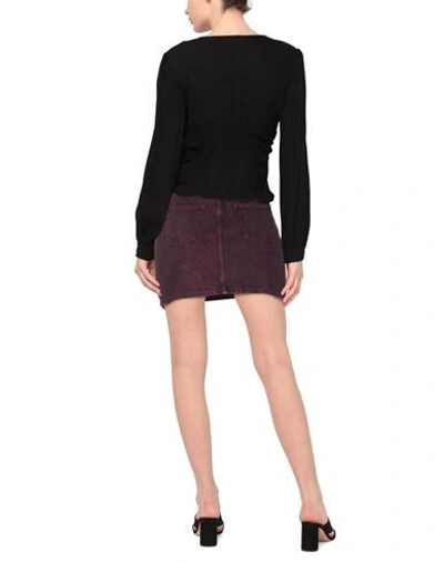 Shop Ganni Denim Skirts In Purple