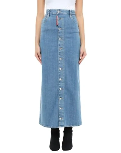 Shop Dsquared2 Denim Skirts In Blue