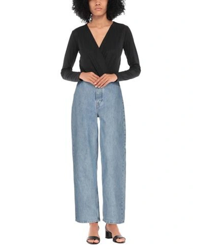 Shop Ganni Woman Denim Pants Blue Size 28 Organic Cotton