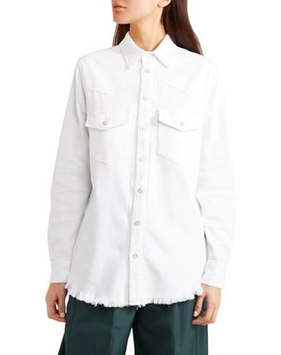 Shop Givenchy Denim Shirts In White