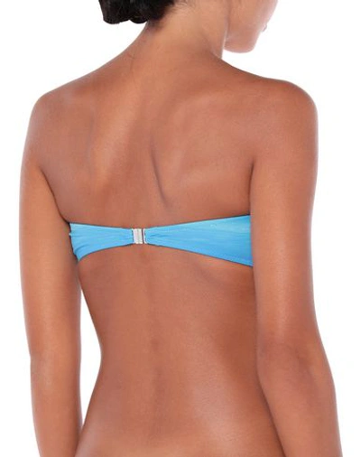 Shop Moschino Bikini Tops In Azure