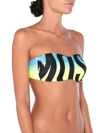 Shop Moschino Bikini Tops In Acid Green